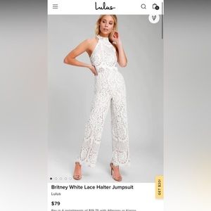 Lulus Britney White Lace Halter Jumpsuit
